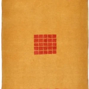 Løper Gabbeh teppe - Loribaft persisk teppe - 241 x 87 cm - sennepsgul
