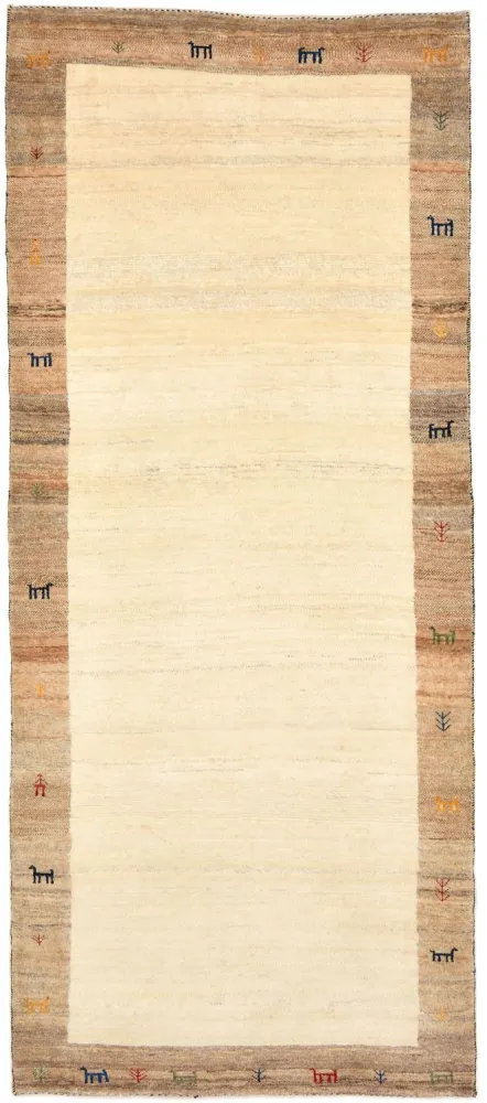 Løper Gabbeh teppe - Loribaft persisk teppe - 205 x 87 cm - sand