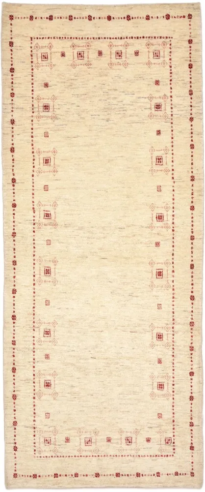 Løper Gabbeh teppe - Loribaft persisk teppe - 202 x 82 cm - natur