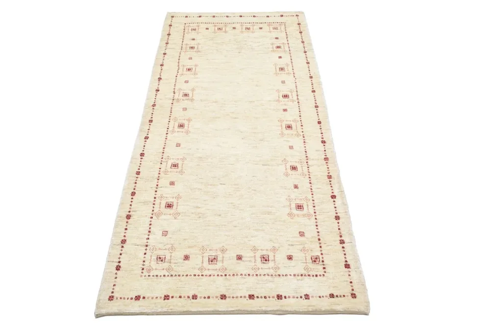 Løper Gabbeh teppe - Loribaft persisk teppe - 202 x 82 cm - natur