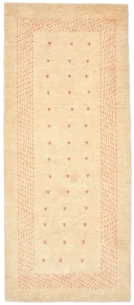 Løper Gabbeh teppe - Loribaft persisk teppe - 197 x 84 cm - natur