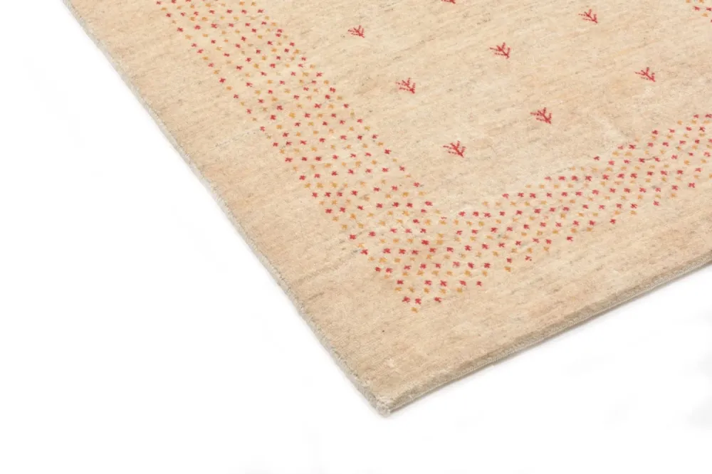 Løper Gabbeh teppe - Loribaft persisk teppe - 197 x 84 cm - natur
