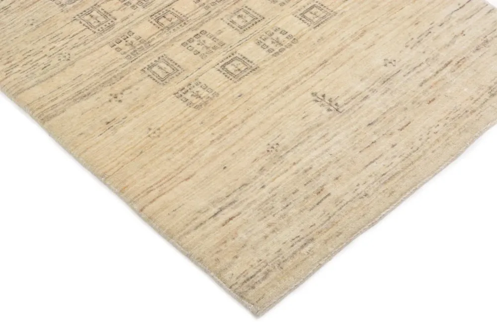 Løper Gabbeh teppe - Loribaft persisk teppe - 247 x 84 cm - sand
