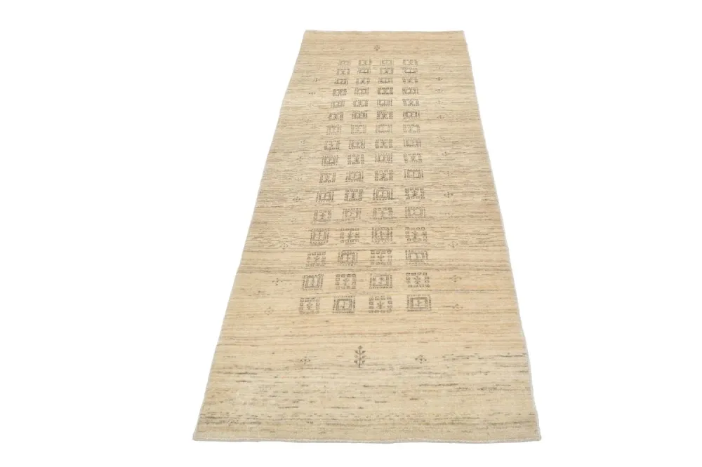 Løper Gabbeh teppe - Loribaft persisk teppe - 247 x 84 cm - sand