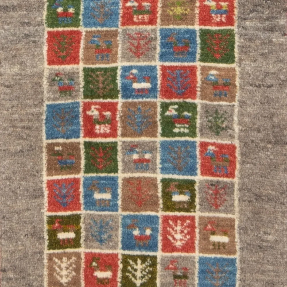 Løper Gabbeh-teppe - persisk - 150 x 51 cm - flerfarget