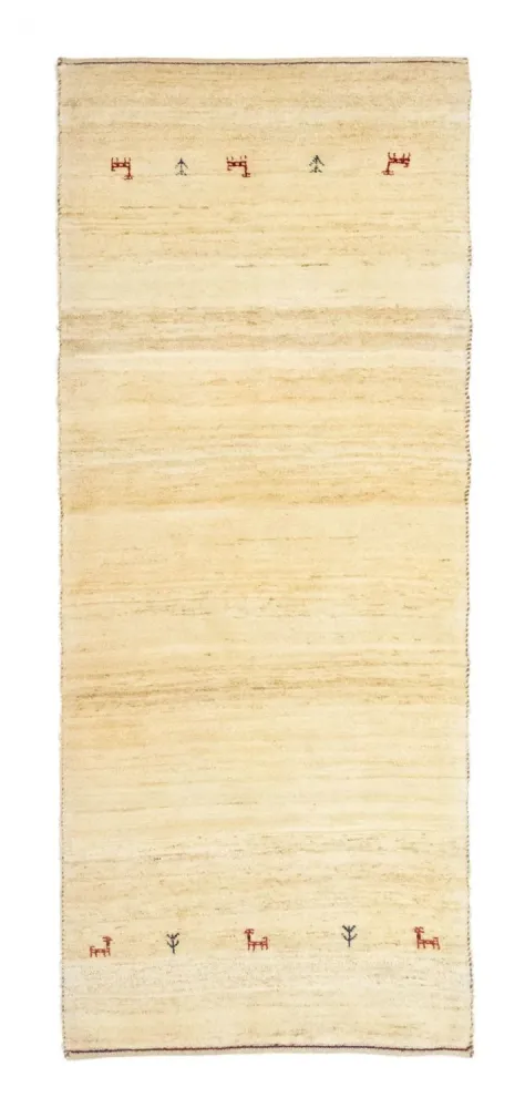Løper Gabbeh-teppe - persisk - 215 x 75 cm - beige