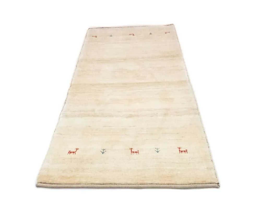 Løper Gabbeh-teppe - persisk - 215 x 75 cm - beige