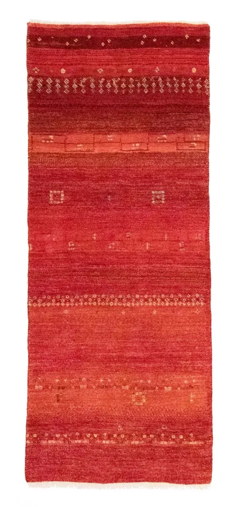 Løper Gabbeh-teppe - persisk - 215 x 75 cm - oransje