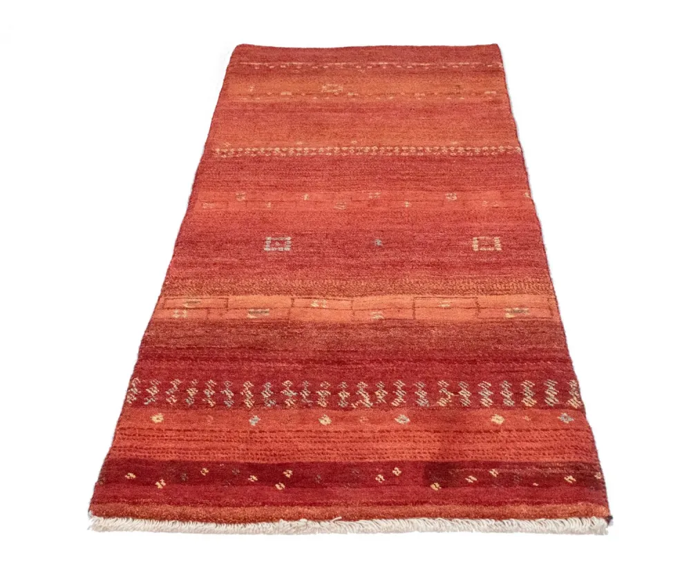 Løper Gabbeh-teppe - persisk - 215 x 75 cm - oransje