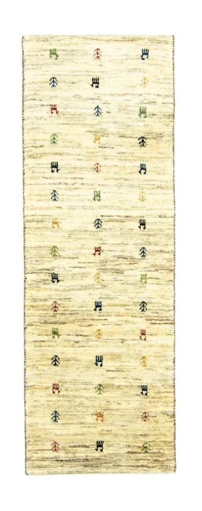 Løper Gabbeh-teppe - persisk - 219 x 75 cm - beige