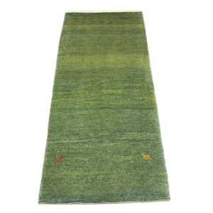 Løper Gabbeh-teppe - persisk - 233 x 84 cm - grønn