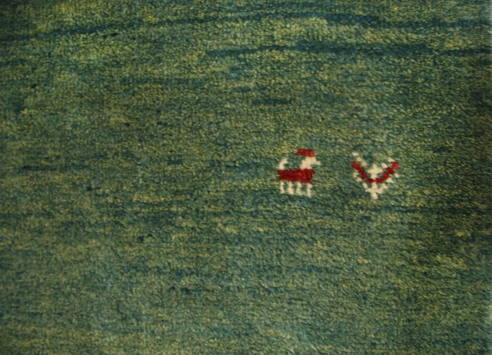 Løper Gabbeh-teppe - persisk - 247 x 90 cm - grønn