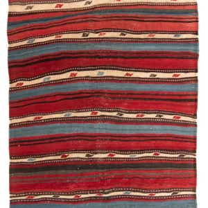 Løper Kelimteppe - Gammelt - 250 x 140 cm - flerfarget
