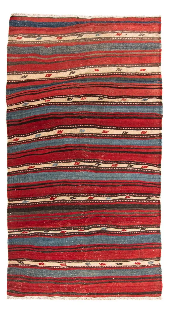Løper Kelimteppe - Gammelt - 250 x 140 cm - flerfarget