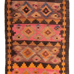 Løper Kelimteppe - Gammelt - 260 x 120 cm - flerfarget