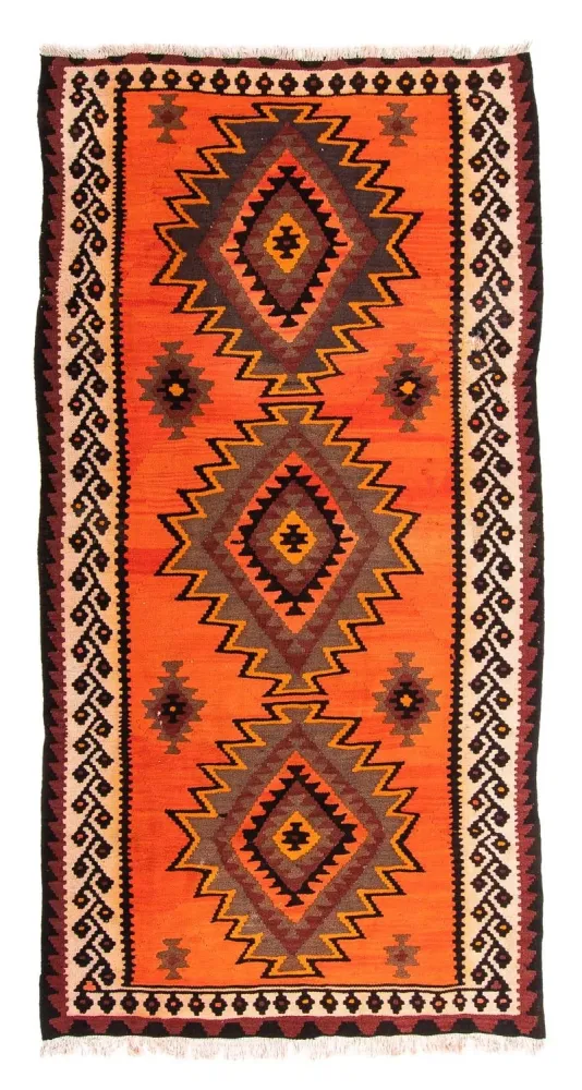 Løper Kelimteppe - Gammelt - 265 x 145 cm - flerfarget