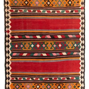 Løper Kelimteppe - Gammelt - 270 x 145 cm - flerfarget