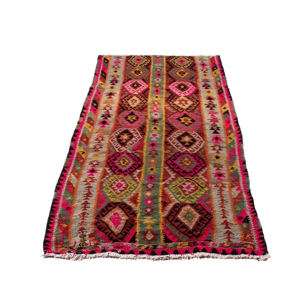 Løper Kelimteppe - Gammelt - 280 x 112 cm - flerfarget