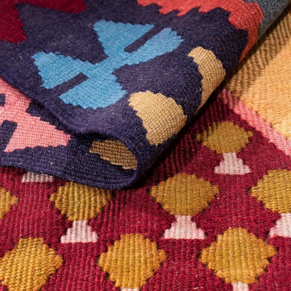 Løper Kelimteppe - Gammelt - 280 x 140 cm - flerfarget