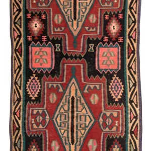 Løper Kelimteppe - Gammelt - 300 x 140 cm - flerfarget