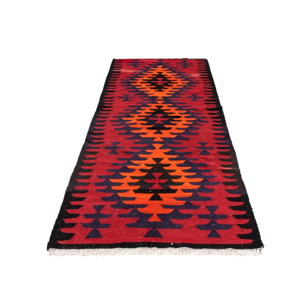 Løper Kelimteppe - Gammelt - 320 x 120 cm - flerfarget
