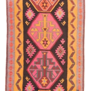 Løper Kelimteppe - Gammelt - 330 x 150 cm - flerfarget