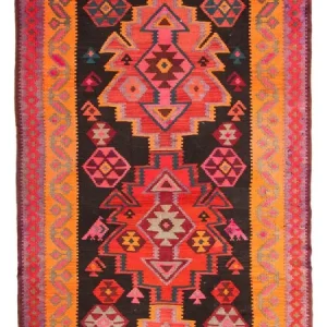 Løper Kelimteppe - Gammelt - 335 x 150 cm - flerfarget
