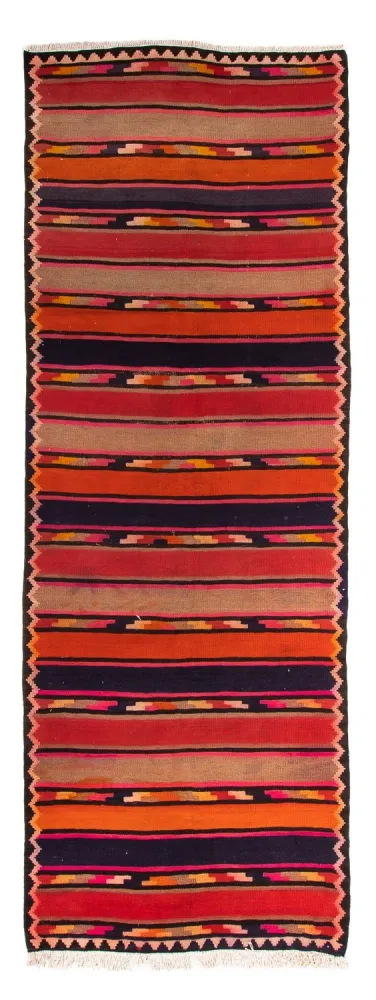 Løper Kelimteppe - Gammelt - 340 x 125 cm - flerfarget