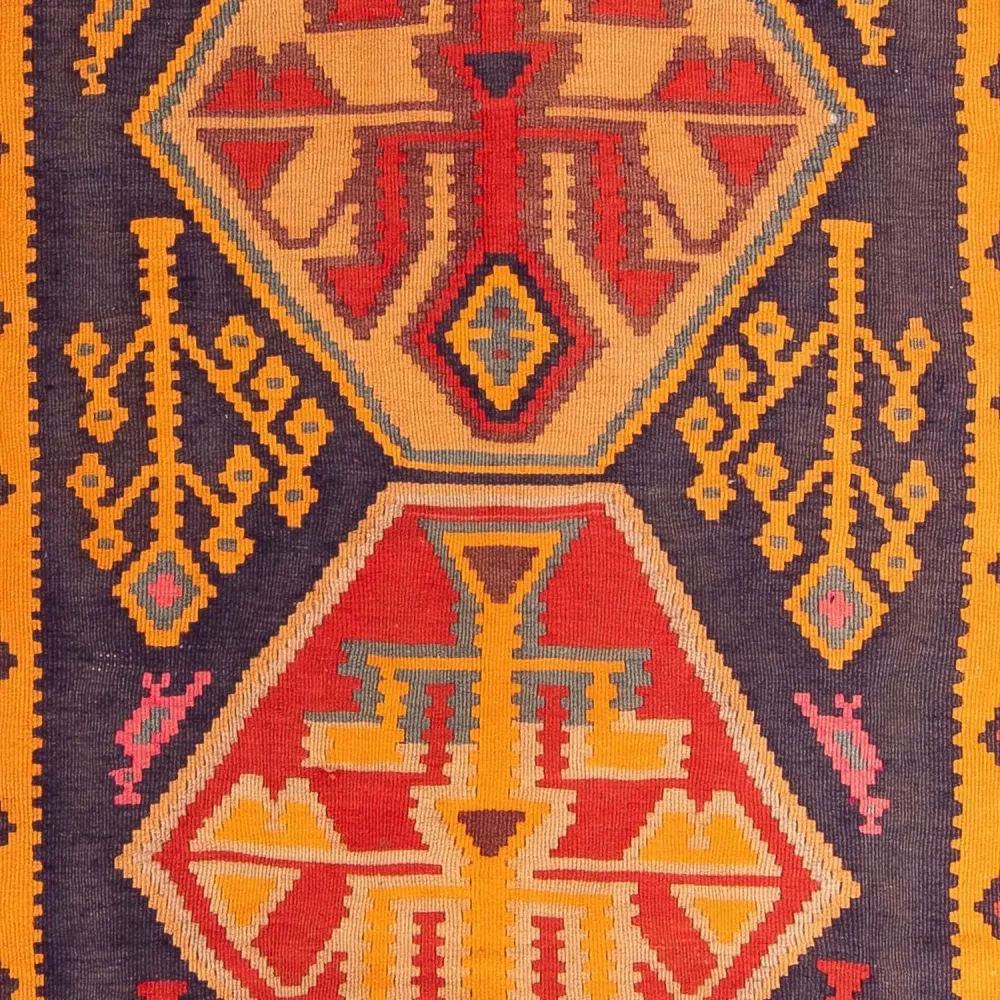 Løper Kelimteppe - Gammelt - 340 x 155 cm - flerfarget