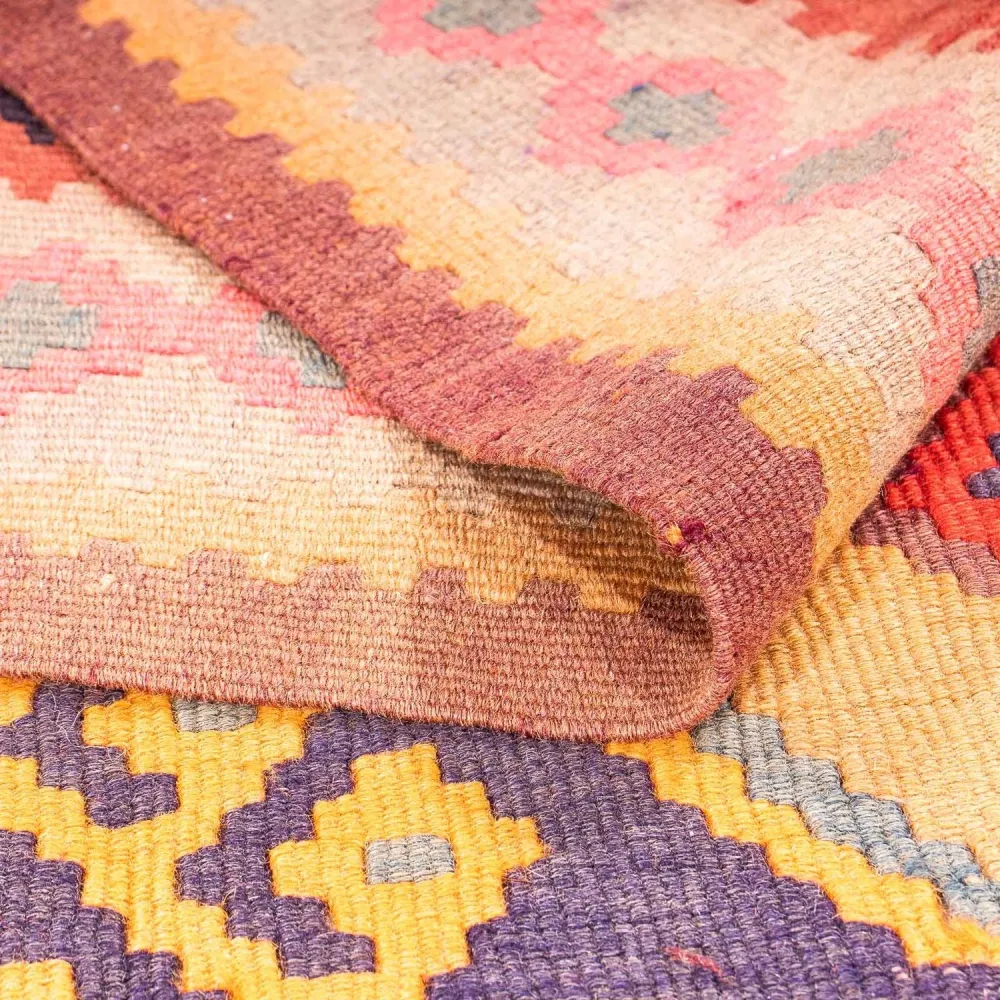 Løper Kelimteppe - Gammelt - 340 x 155 cm - flerfarget