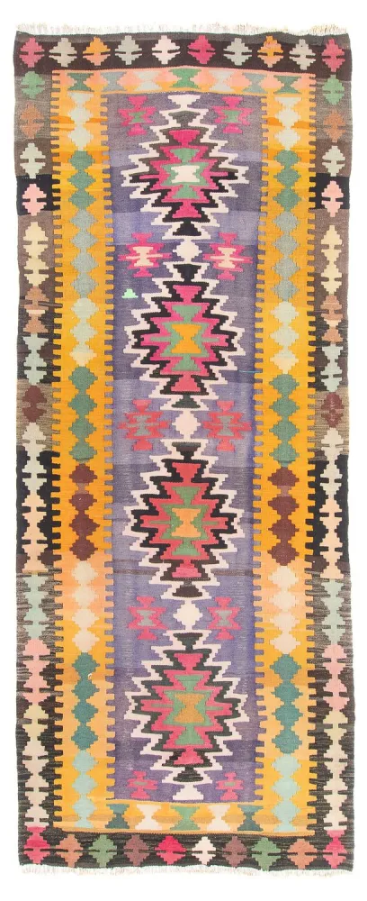 Løper Kelimteppe - Gammelt - 360 x 147 cm - flerfarget