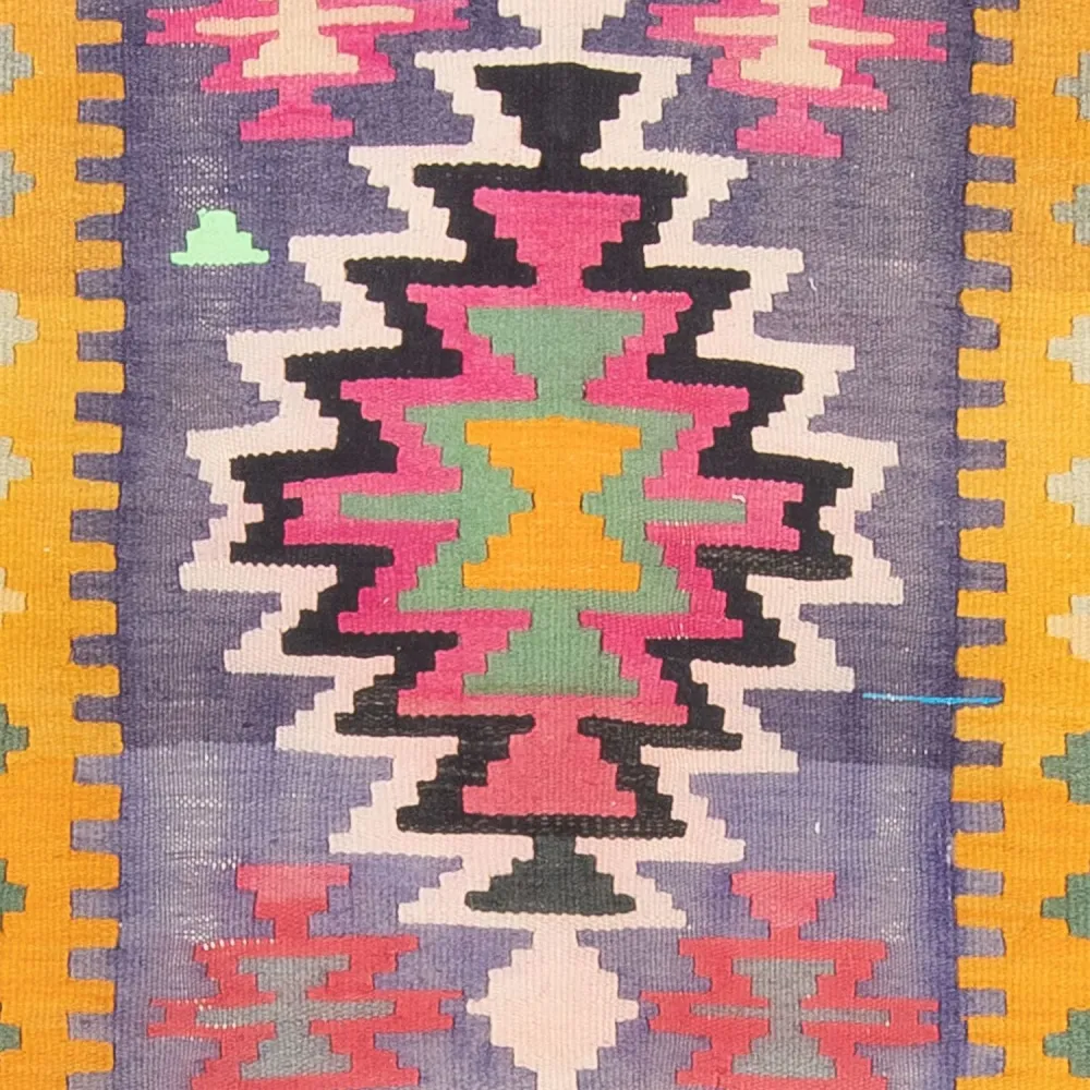 Løper Kelimteppe - Gammelt - 360 x 147 cm - flerfarget