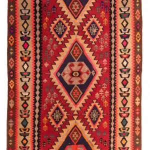 Løper Kelimteppe - Gammelt - 360 x 170 cm - flerfarget