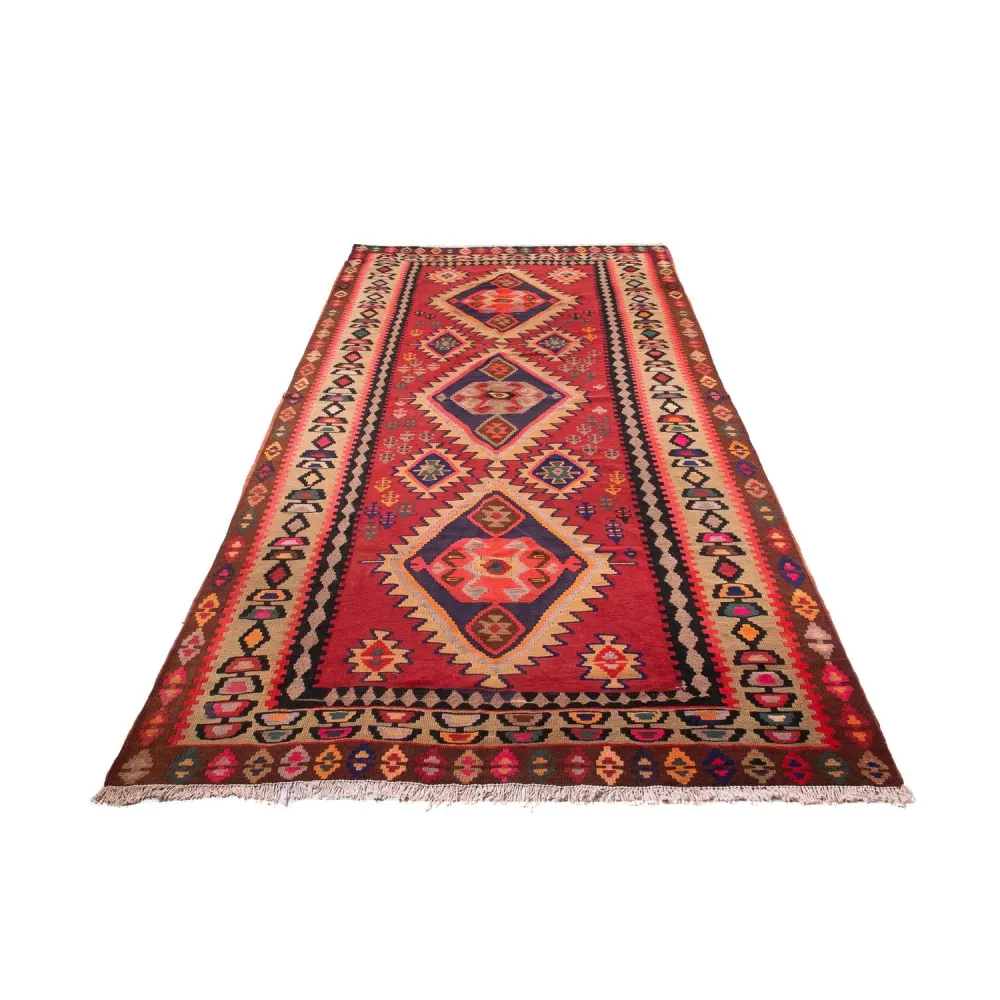 Løper Kelimteppe - Gammelt - 360 x 170 cm - flerfarget