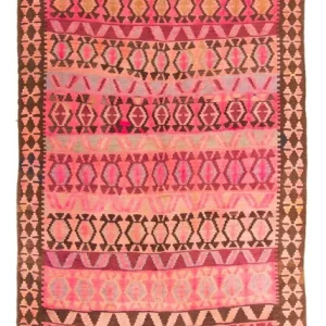 Løper Kelimteppe - Gammelt - 390 x 178 cm - flerfarget