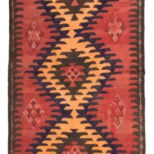 Løper Kelimteppe - Gammelt - 395 x 145 cm - flerfarget