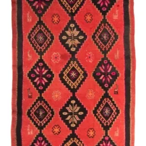Løper Kelimteppe - Gammelt - 400 x 140 cm - flerfarget