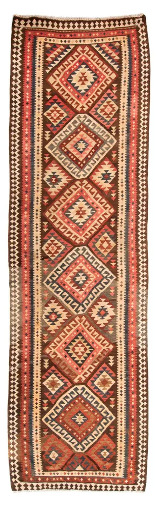 Løper Kelimteppe - Gammelt - 402 x 135 cm - flerfarget