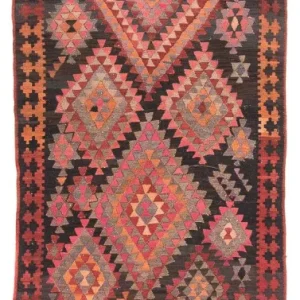 Løper Kelimteppe - Gammelt - 460 x 143 cm - flerfarget