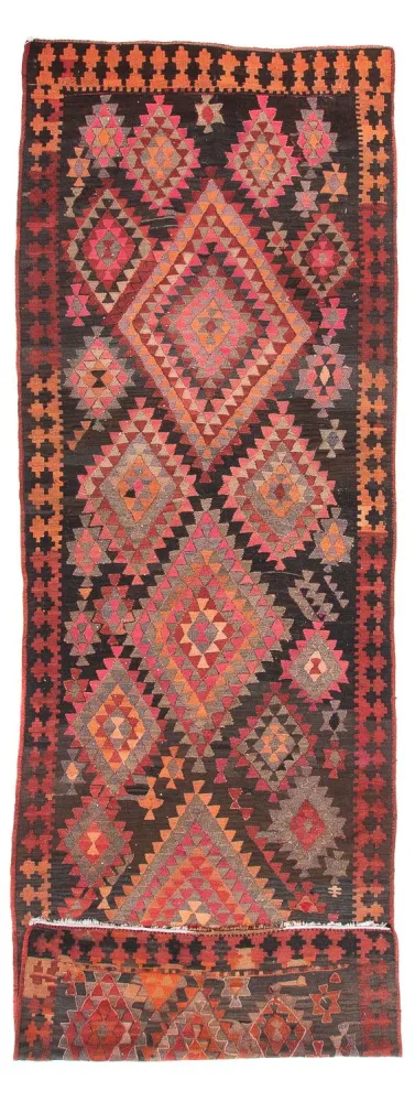 Løper Kelimteppe - Gammelt - 460 x 143 cm - flerfarget