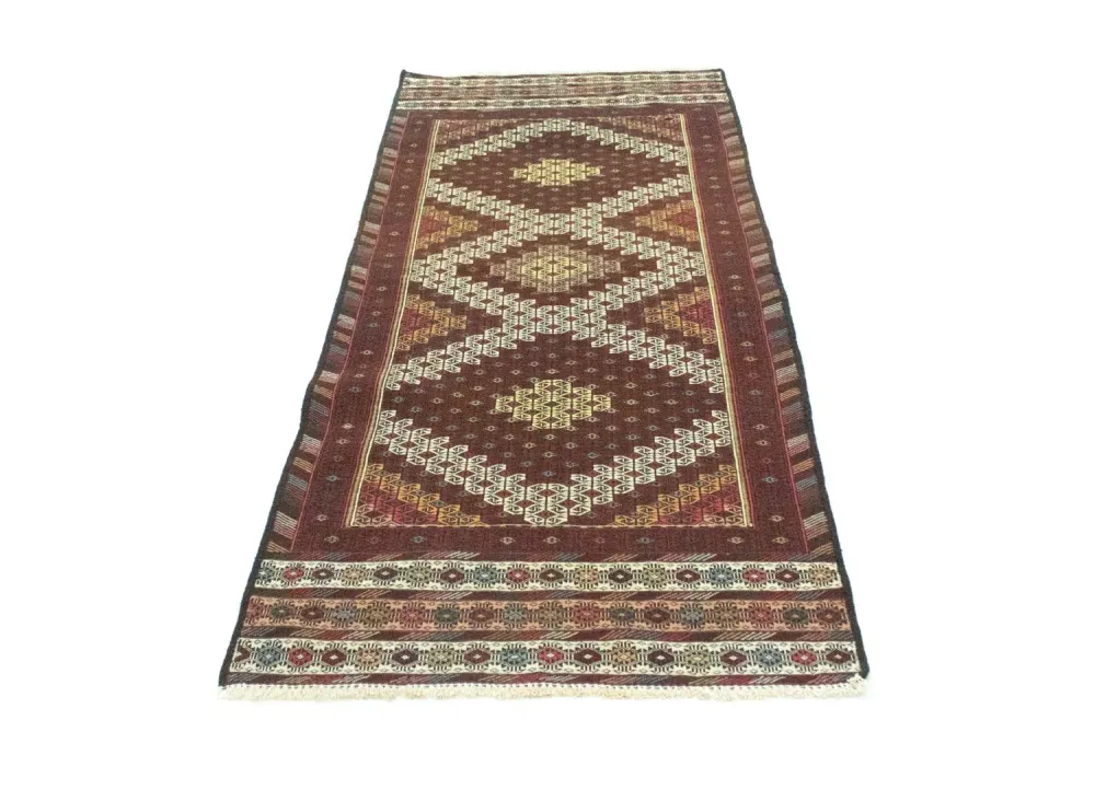 Løper Kelimteppe - Orientalsk - 190 x 75 cm - brun