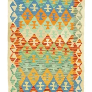 Løper Kelimteppe - Orientalsk - 197 x 64 cm - farget