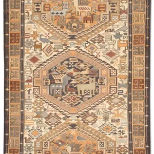 Løper Kelimteppe - Orientalsk - 210 x 115 cm - beige