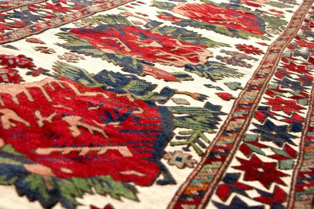Løper Kelimteppe - Orientalsk - 370 x 82 cm - beige
