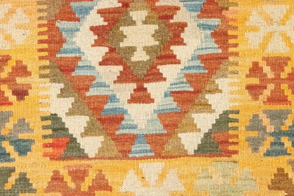 Løper Kelimteppe - Orientalsk - 390 x 85 cm - brun