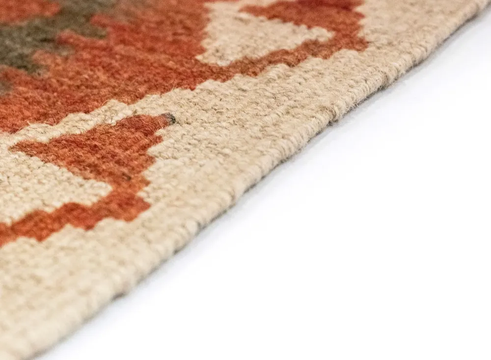 Løper Kelimteppe - Orientalsk - 390 x 85 cm - brun