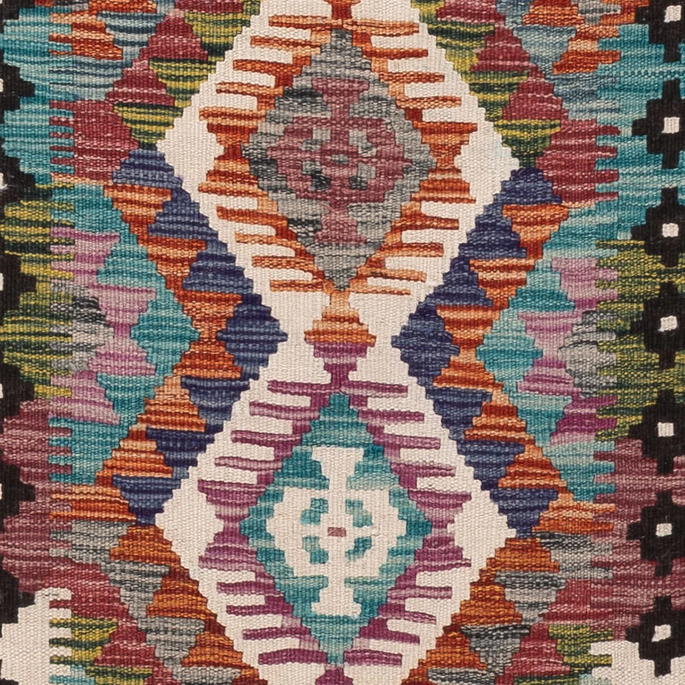 Løper Kelimteppe - Splash - 191 x 61 cm - flerfarget