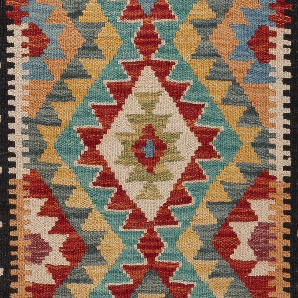 Løper Kelimteppe - Splash - 193 x 65 cm - flerfarget