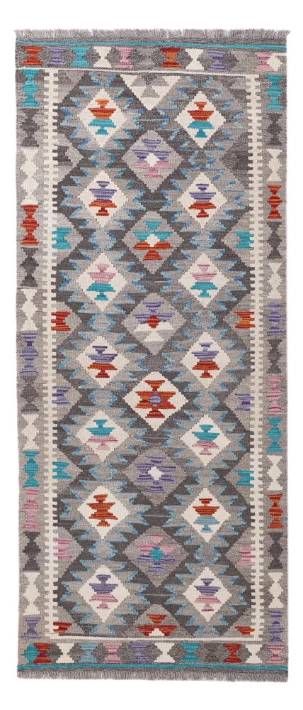 Løper Kelimteppe - Splash - 195 x 82 cm - flerfarget