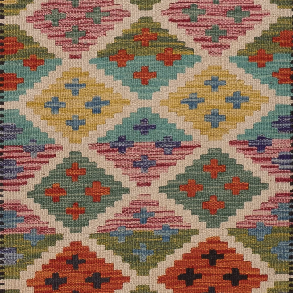 Løper Kelimteppe - Splash - 196 x 65 cm - flerfarget